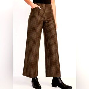 Wide leg houndstooth pants